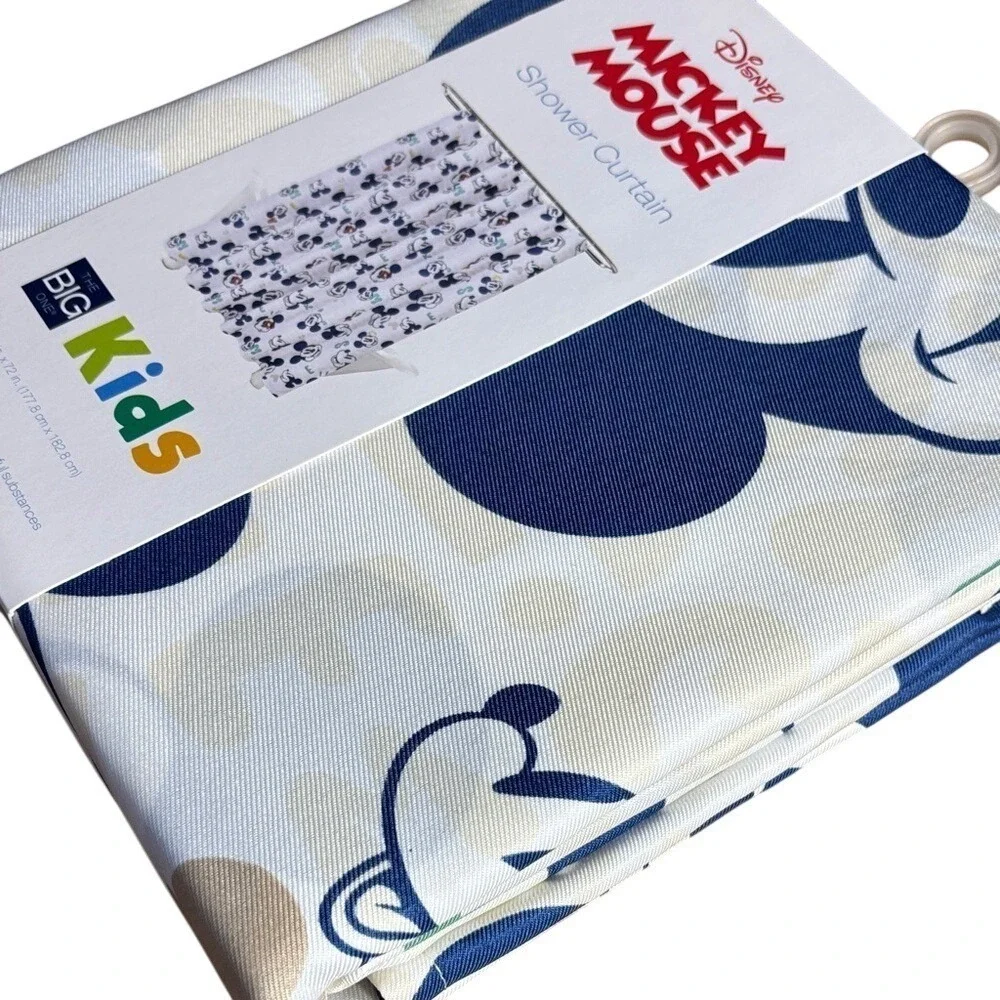 Disney's Mickey Mouse Shower Curtain Funny Faces Fabric Big One 70